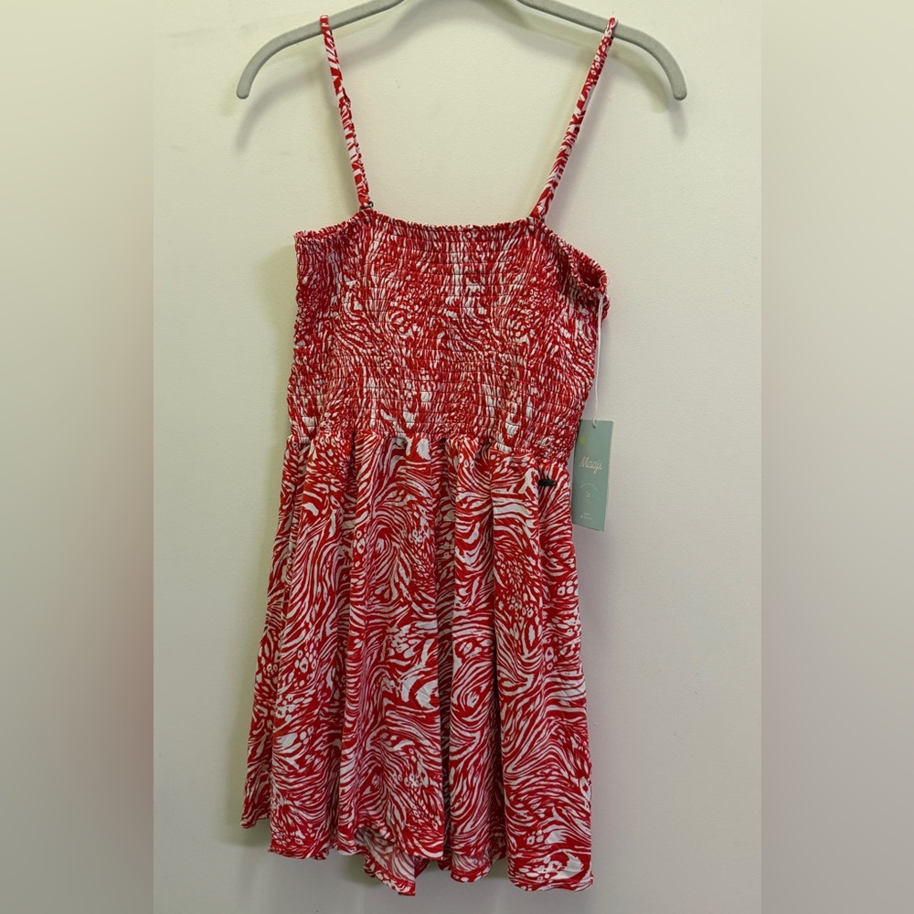 Maaji Red and White Smocked Romper Cover Up | NWT
